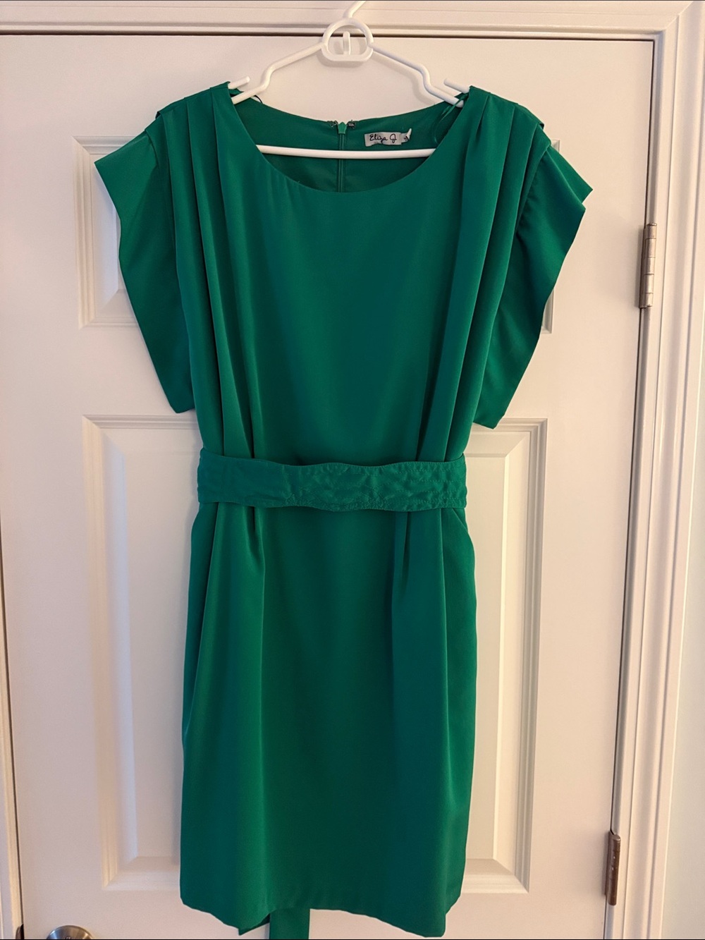 Eliza J Emerald Green Midi Dress with Waist Detail